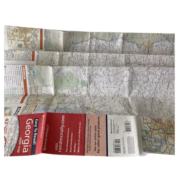 Rand McNally GA State Paper Map 08 Collectors Ephemera Decoupage Journaling - Picture 3 of 7